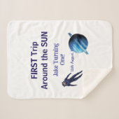 First trip around the sun planet astronaut birthda シェルパブランケット (正面(横))