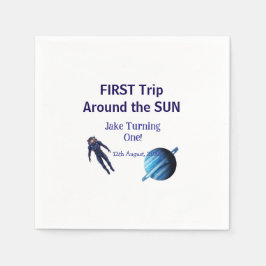 First trip around the sun planet astronaut birthda スタンダードカクテルナプキン