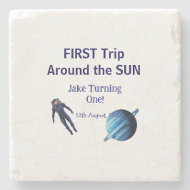 First trip around the sun planet astronaut birthda ストーンコースター