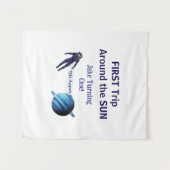 First trip around the sun planet astronaut birthda タペストリー (正面(横))