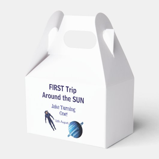 First trip around the sun planet astronaut birthda フェイバーボックス (正面サイド)