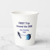 First trip around the sun planet astronaut birthda 紙コップ (正面)