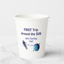 First trip around the sun planet astronaut birthda 紙コップ
