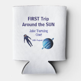 First trip around the sun planet astronaut birthda 缶クーラー