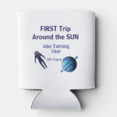 First trip around the sun planet astronaut birthda 缶クーラー (裏面)
