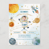 First Trip Around the Sun Space Photo Birthday ポストカード (正面)