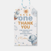 First Trip Sun のまわりに1st Birthdayありがとう ギフトタグ (正面)