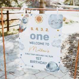 First Trip Sun のまわりに1st Birthday Welcome Sign フォトプリント