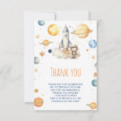 First Trip Sun のまわりに Boys 1st Birthday Thank You カード (正面)