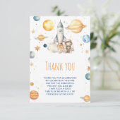 First Trip Sun のまわりに Boys 1st Birthday Thank You カード (スタンド正面)