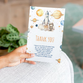 First Trip Sun のまわりに Boys 1st Birthday Thank You カード