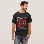 First Valentine As A Mom Funny Valentine New Dad B Tシャツ (正面フル)