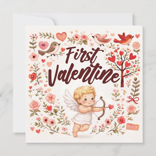 First Valentine Baby Cupid - I like you カード (正面)