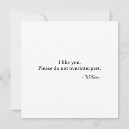 First Valentine I like you don't read into it カード