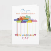 First Valentine’s Day Valentine Rainbow Clouds シーズンカード (正面)