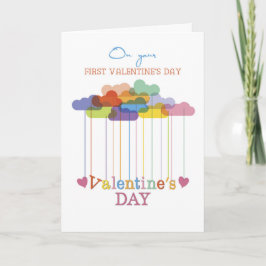 First Valentine’s Day Valentine Rainbow Clouds シーズンカード