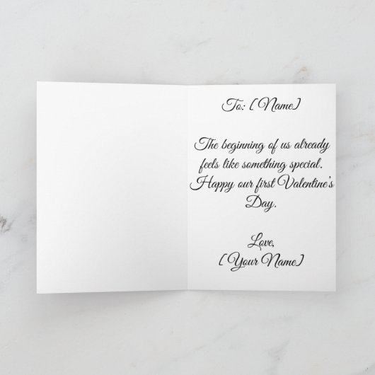 First Valentine's Day Together | Valentines Card カード (内部)
