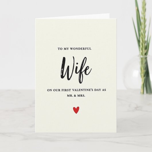 First Valentines Mr And Mrs Wife Card カード (正面)
