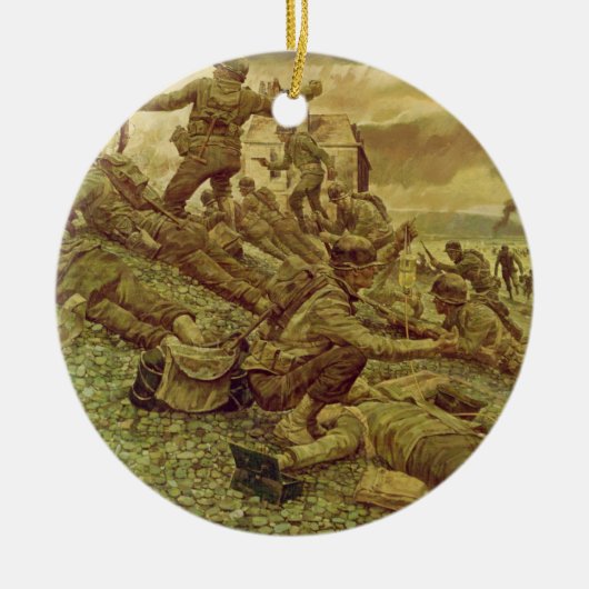 First Wave at Omaha by Ken Riley セラミックオーナメント (正面)