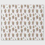 First Xmas Teddy Bear Gift  ラッピングペーパー (フラット)