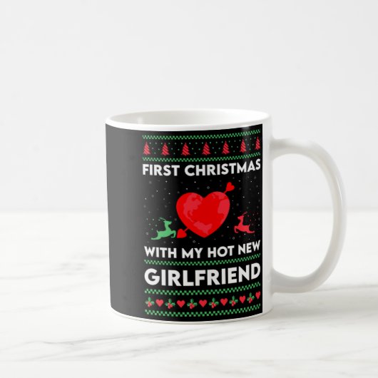 First Xmas With My New Girlfriend Men Ugly Christ  コーヒーマグカップ (右)