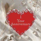 First Year Anniversary Milestone Romantic Modern ハートシール
