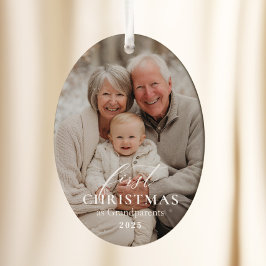 First Year as Grandparents Christmas Photo  セラミックオーナメント