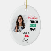 First Year At College Ornament, Custom Freshman  セラミックオーナメント (右)