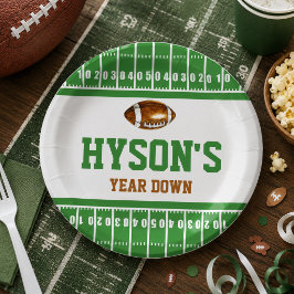 First Year Down | アメリカンフットボール1歳の誕生日パーティー ペーパープレート