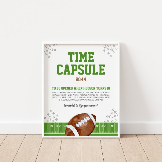 First Year Down 1st Birthday Time Capsule Sign ポスター