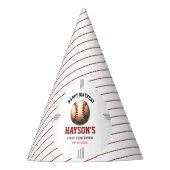 First Year Down Baseball 1st Birthday Party パーティーハット (正面)