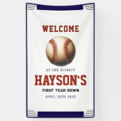  First Year Down Baseball 1st Birthday Welcome 横断幕 (縦)