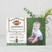 First Year Down Football 1st Birthdayパーティー写真 招待状 (スタンド正面)