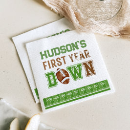 First Year Down Football 1st Birthday スタンダードカクテルナプキン