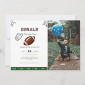 First Year Down Football 1st Birthday  招待状 (正面)