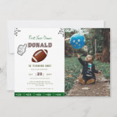 First Year Down Football 1st Birthday  招待状 (正面)