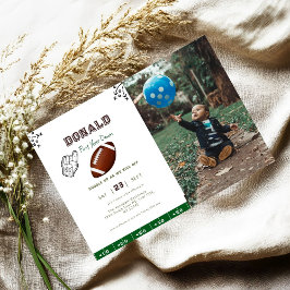 First Year Down Football 1st Birthday  招待状