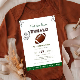 First Year Down Football 1st Birthday  招待状