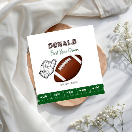 First Year Down Football Birthday  スタンダードカクテルナプキン