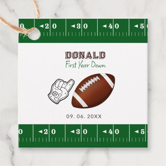 First Year Down Football Birthday  フェイバータグ (正面)