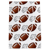 First Year Down Football Birthday  ミディアムペーパーバッグ (裏面)