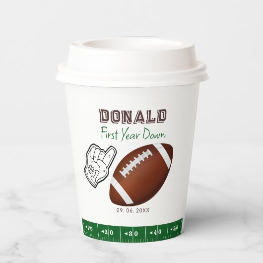 First Year Down Football Birthday  紙コップ (裏面)