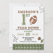 First Year Down Football Birthday Invitation, 2nd 招待状 (正面)