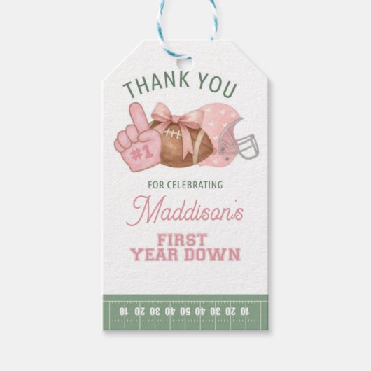 FIRST year down, Football Birthday, ONE ギフトタグ (正面)