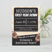 First Year Down Football Birthday Party Invitation 招待状 (スタンド正面)