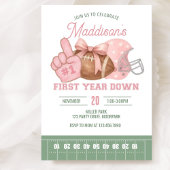 FIRST year down, Football Birthday, Pink football 招待状