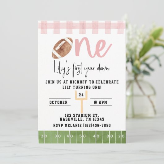 First Year Down Football Invitation, First Birthda 招待状 (スタンド正面)