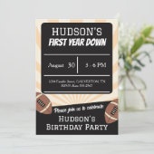 First Year Down Football Sports Boys 1st Birthday 招待状 (スタンド正面)