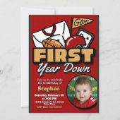 First Year Down - Football with Photo 招待状 (正面)