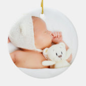 First Year Family of Three Christmas Trees Photo セラミックオーナメント (裏面)